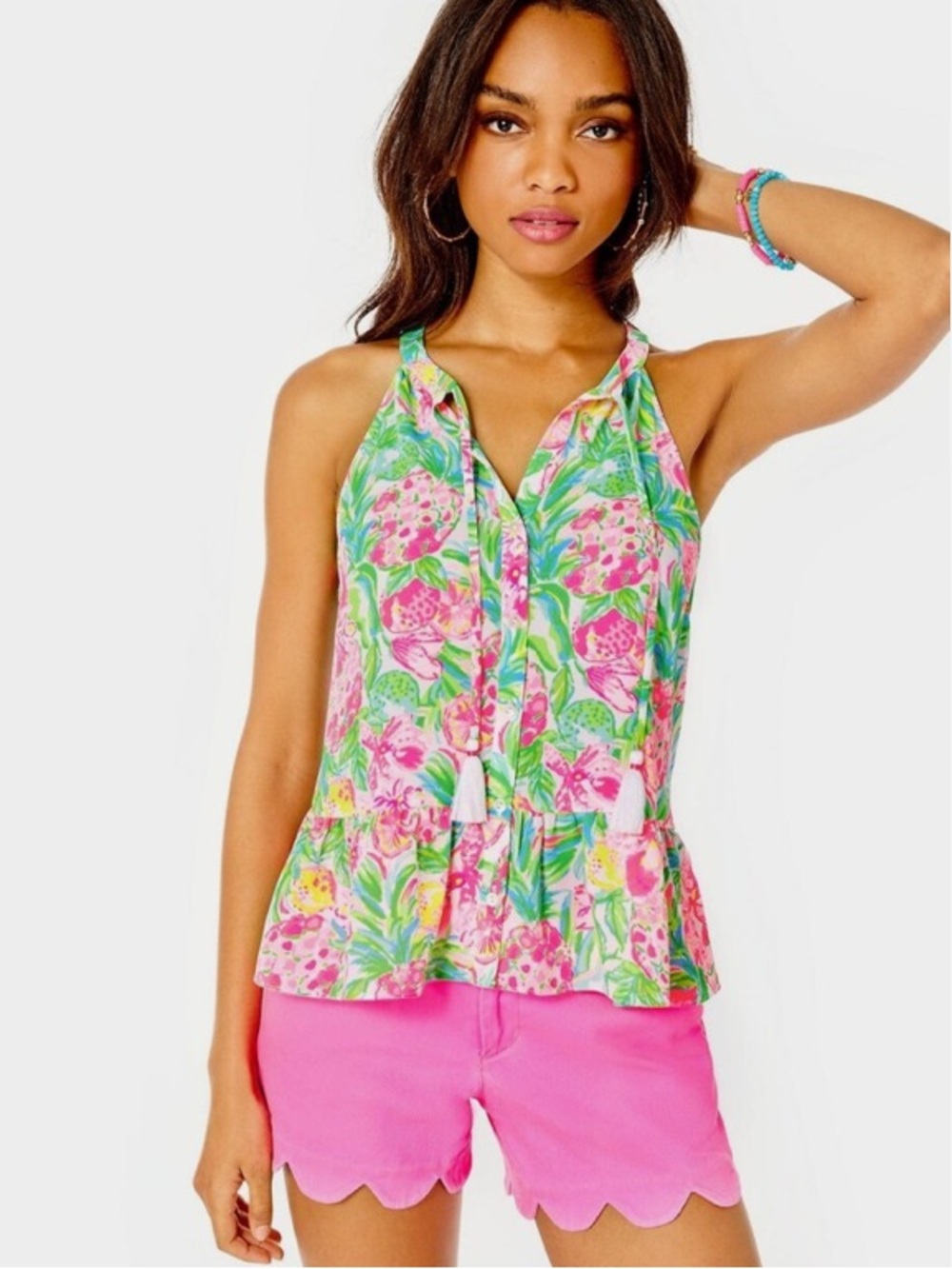 Lilly Pulitzer Carolane peplum halter top Pear Necessities